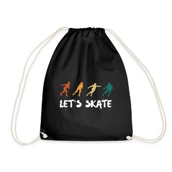 Let's Skate Retro Roller Skates Inline Skating Ska - Turnbeutel - Schwarz - Vorne