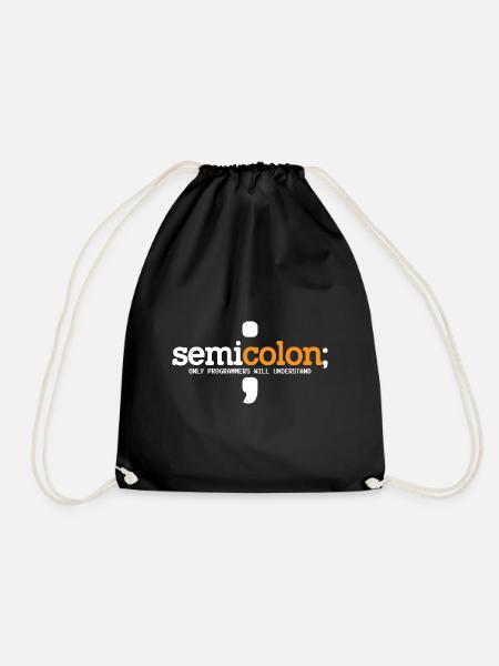 Semicolon Only Programmers Will Understand Coder N - Turnbeutel - Schwarz