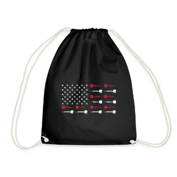 USA Graphic Dart Player Darts Dartboard Bullseye T - Drawstring Bag - black - Front