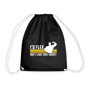 Gym Lustiger Spruch Funny Herren Geschenk Fitness - Turnbeutel - Schwarz - Vorne