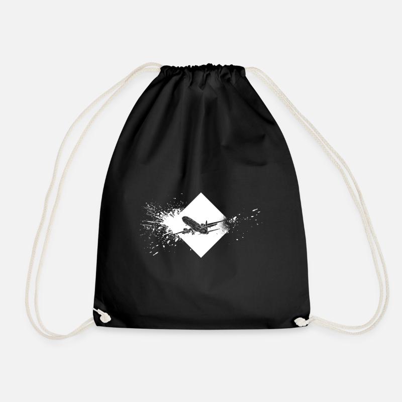 Airplane Airplane - Drawstring Bag - black