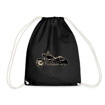 Minimalist Motorbike - Drawstring Bag - black - Front