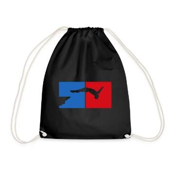 Retro Graphic Cliff Diver Cliff Diving Tombstoning - Drawstring Bag - black - Front