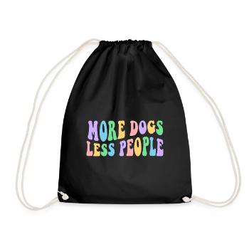 More Dogs Less People - Groovy Retro Design - Turnbeutel - Schwarz - Vorne