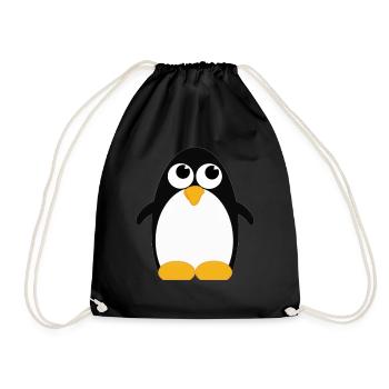Pinguin (penguin) 01 - Turnbeutel - Schwarz - Vorne