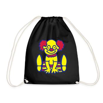 Fröhlicher Clown - Turnbeutel - Schwarz - Vorne