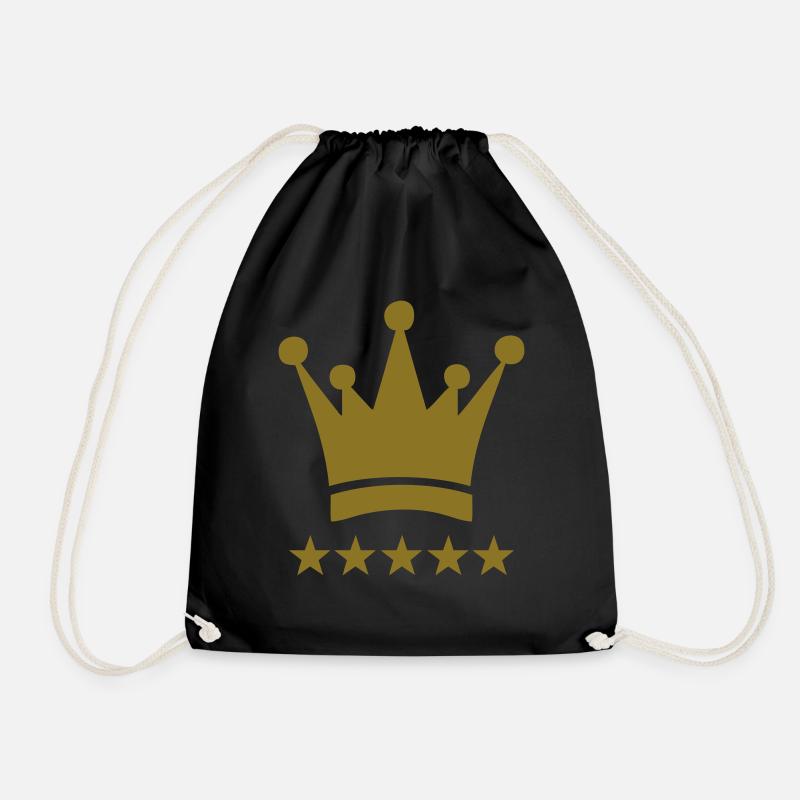 king crown - Drawstring Bag - black