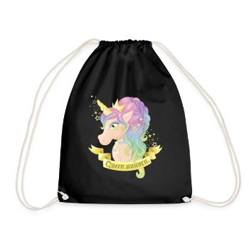 Queen pastel unicorn - Sac de sport léger - noir - Devant