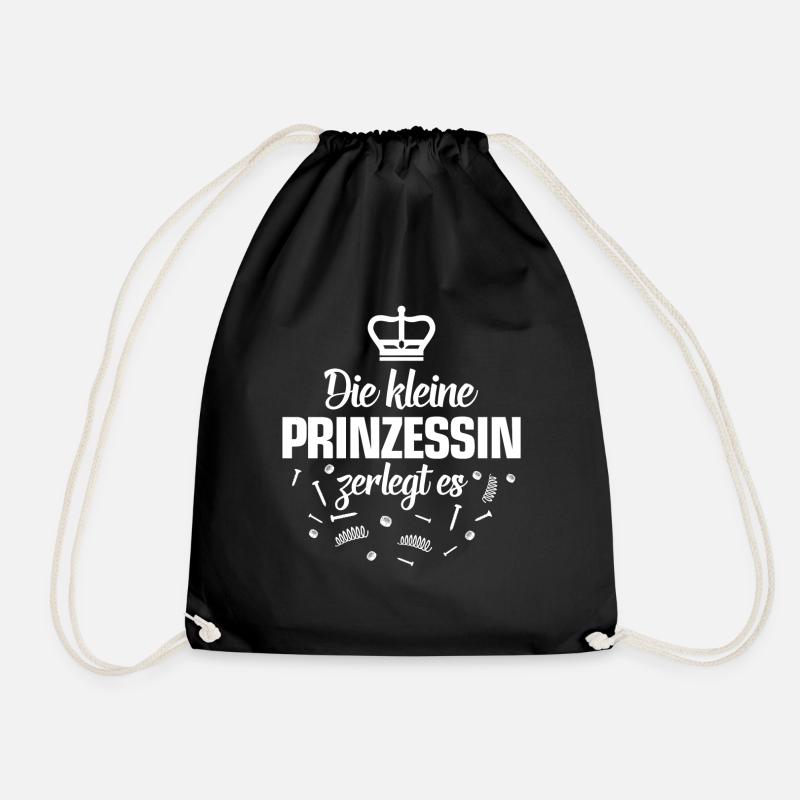 Die kleine Prinzessin zerlegt es Geschenk - Turnbeutel - Schwarz