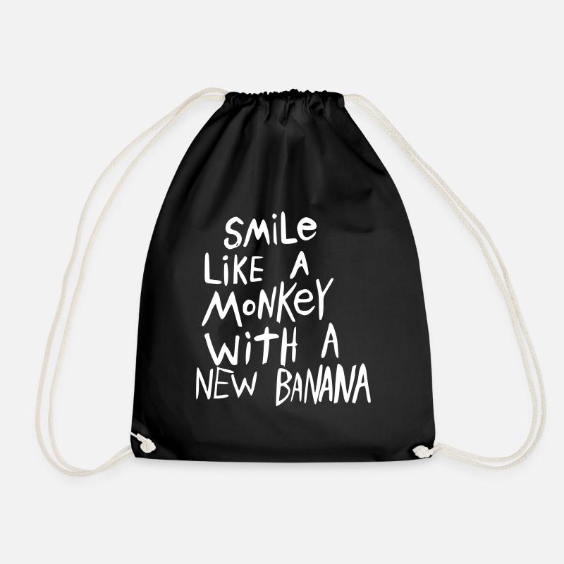 smile like a monkey with a new banana - Turnbeutel - Schwarz