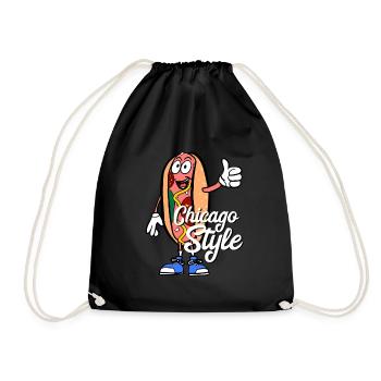 Hot dog chicago style - Drawstring Bag - black - Front
