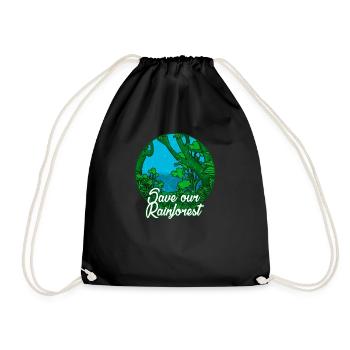 Rainforest tropics environmental protection nature climate change - Drawstring Bag - black - Front