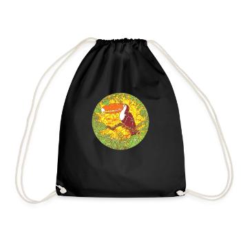 Rainforest tropics environmental protection jungle pelican - Drawstring Bag - black - Front