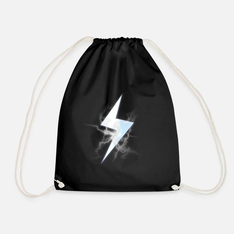 Lightning strike - Drawstring Bag - black