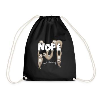 Nope not today Sloth Chill Your Life Gift - Drawstring Bag - black - Front