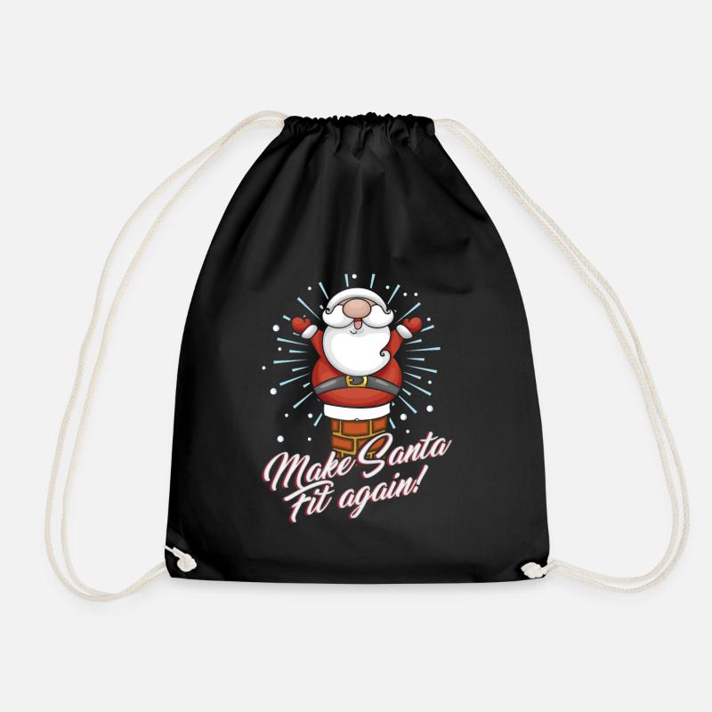 Make santa Fit Again - Turnbeutel - Schwarz