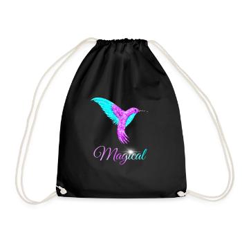 Humming Bird - Drawstring Bag - black - Front