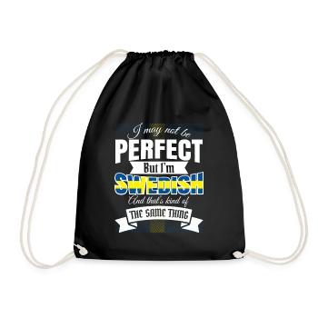 Sweden Swedish Gift Swede Funny Joke - Drawstring Bag - black - Front