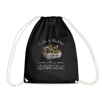 Mieux vivre avec mon cadeau gecko léopard - Sac de sport léger - noir - Devant
