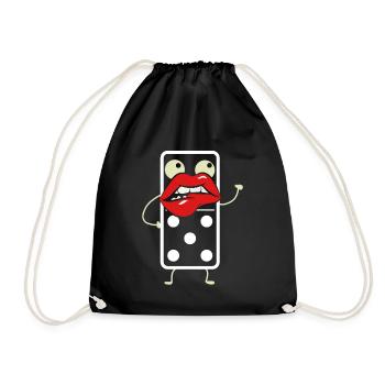 Domino Lips - Drawstring Bag - black - Front