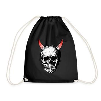 Devils skull - Drawstring Bag - black - Front