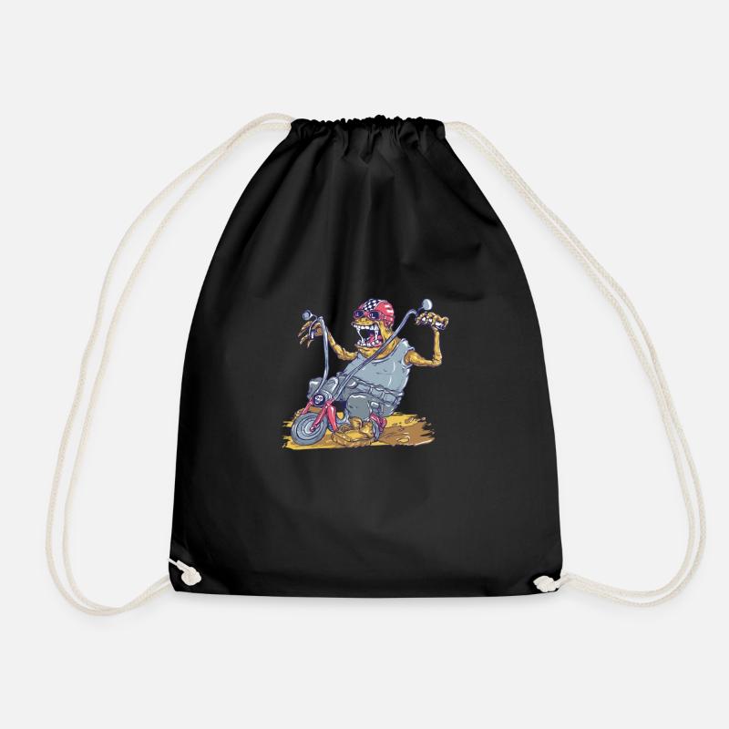 Monster Biker - Drawstring Bag - black