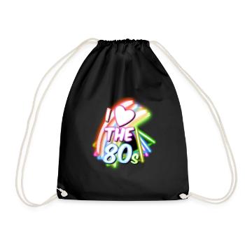I love the 80s - Drawstring Bag - black - Front