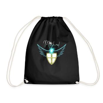 archangel michael prayer - Drawstring Bag - black - Front