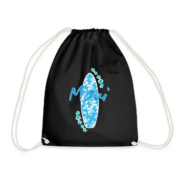 peahi maui surfing - Drawstring Bag - black - Front