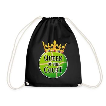 Tennis Damen Frauen Tennisspielerin Geschenk Idee - Turnbeutel - Schwarz - Vorne