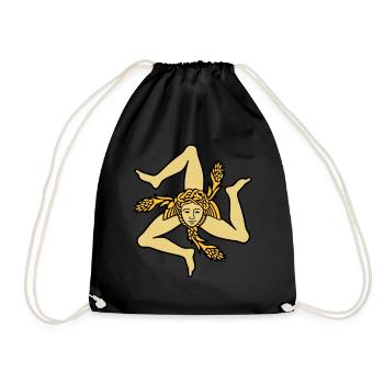 Sicily Trinacria Sicilian Flag Sicilia - Drawstring Bag - black - Front