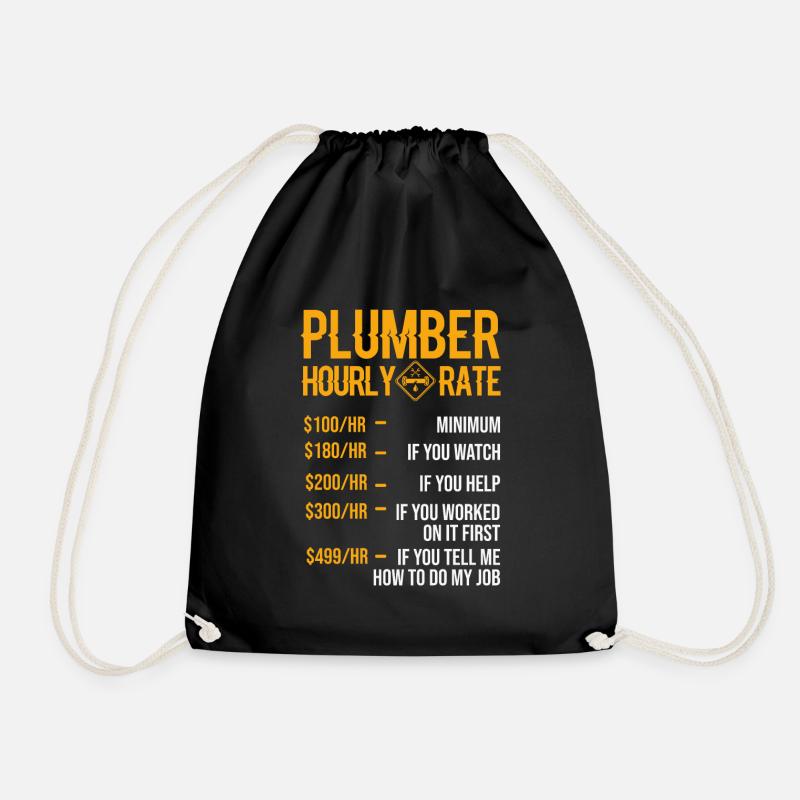 plumber - Drawstring Bag - black