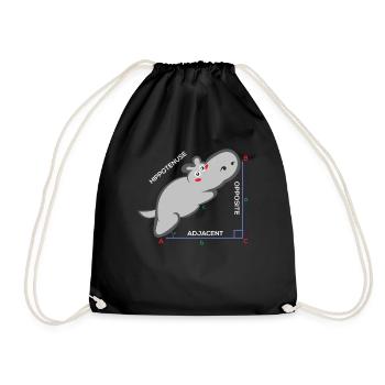 Hippotenuse Funny Math Teacher Gift - Drawstring Bag - black - Front