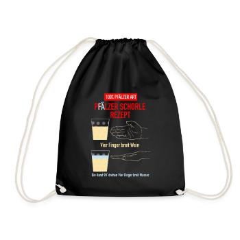 Pfälzer Schorle Rezept - Turnbeutel - Schwarz - Vorne