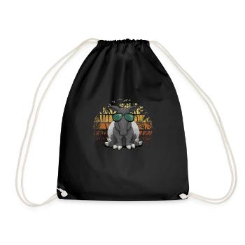 Hipster, roi de la jungle, lunettes de soleil en tapir - Sac de sport léger - noir - Devant