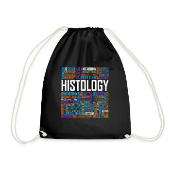 Histologische Wörter - Turnbeutel - Schwarz - Vorne