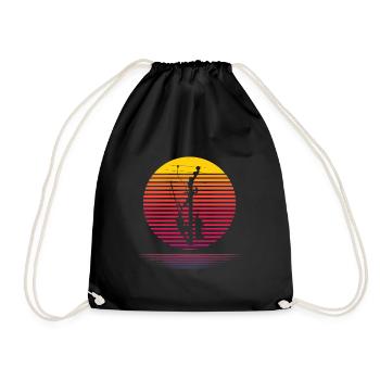 Silhouette de monteur de lignes rétro - Sac de sport léger - noir - Devant