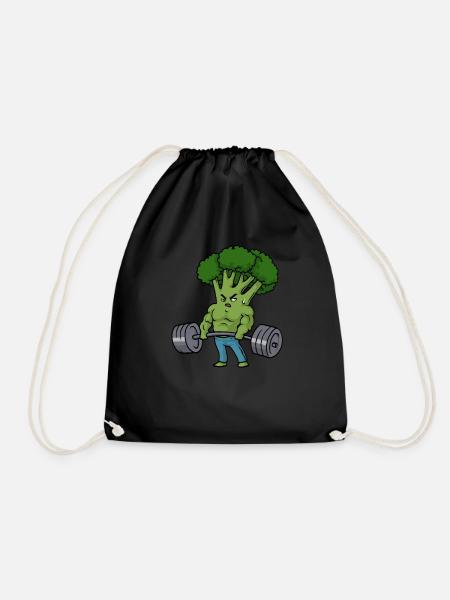 Brokkoli Bodybuilding Fitness Kreuzheben Deadlift - Turnbeutel - Schwarz