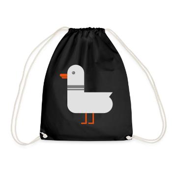 Möwe - Turnbeutel - Schwarz - Vorne