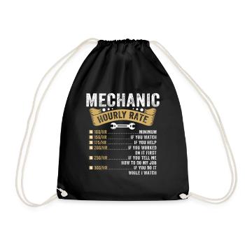 Mechanic Hourly Rate - Drawstring Bag - black - Front