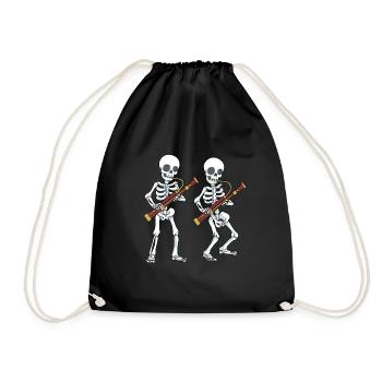 Bassoon Tshirt Big Band Skeleton Bassoon Bassoon - Drawstring Bag - black - Front