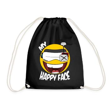 FPV DRONE MY HAPPY FACE - Drawstring Bag - black - Front