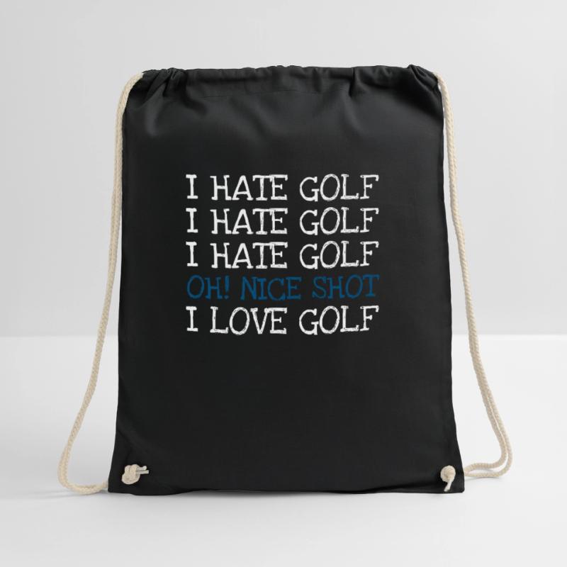 I Hate Golf I Hate Golf I Hate Golf Oh! Nice shot Drawstring Bag