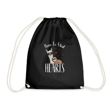 Ici pour voler des coeurs Hipster Sloth sur Llama - Sac de sport léger - noir - Devant