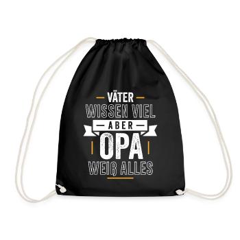 OPA WEIß ALLES - Turnbeutel - Schwarz - Vorne