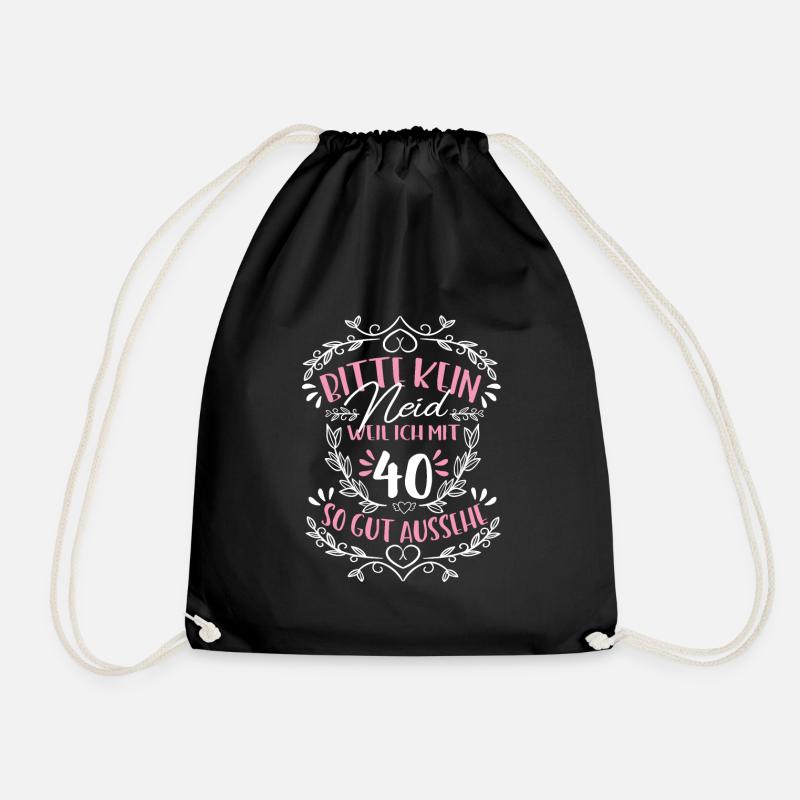 40 Geburtstag Kein Neid - Turnbeutel - Schwarz