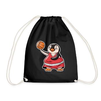 Pinguin Basketball - Turnbeutel - Schwarz - Vorne