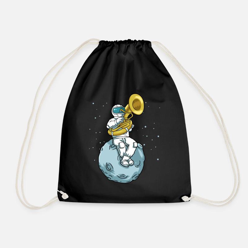 Sousaphone Tshirt Astronaut Brass Band Tuba - Sac de sport léger - noir