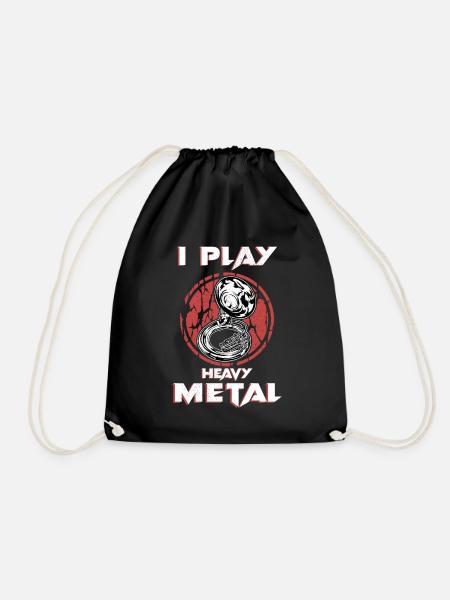 I Play Heavy Metal Shirt Sousaphon Big Band Tuba - Turnbeutel - Schwarz