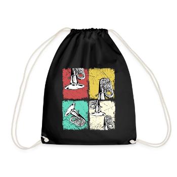 Tuba T-Shirt Sousaphone Brass band Music Big Band - Drawstring Bag - black - Front